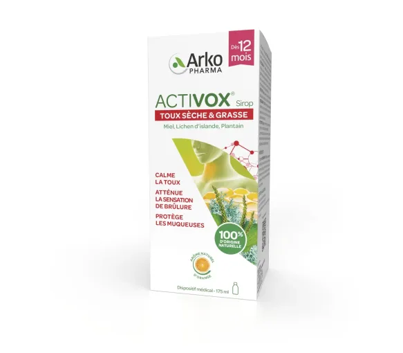 Activox sirop toux sèche et grasse Arkopharma - flacon de 175ml