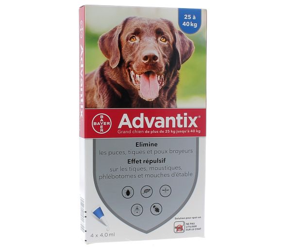 Advantix grand chien de plus de 25 kg Bayer - boite de 4 pipettes - image 1