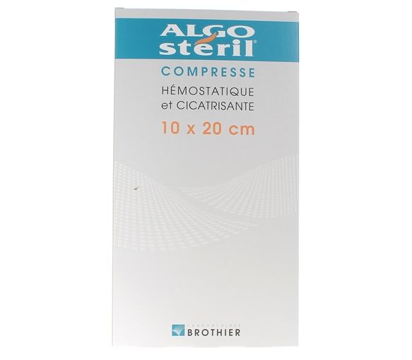 Algostéril compresse hémostatique et cicatrisante - boite de 16 compresses de 10 x 20 cm