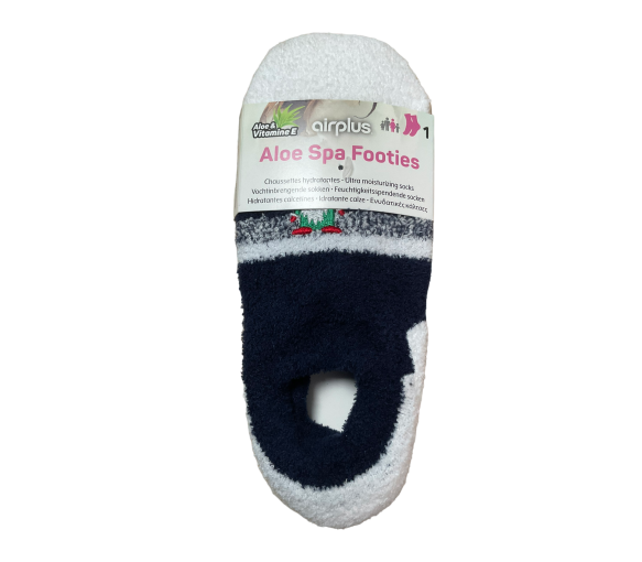 Aloe Spa Footies chaussettes courtes hydratantes 36-41 Noël Airplus - une paire de chaussettes