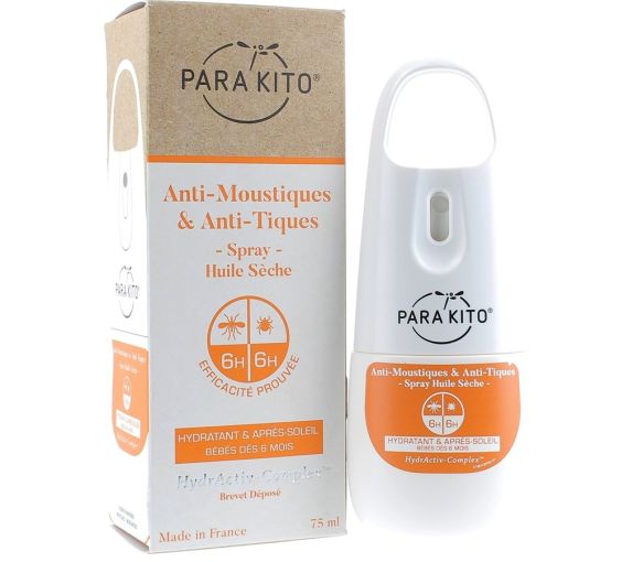 Anti-Moustiques & Anti-Tiques spray huile sèche Para kito - spray de 75 ml