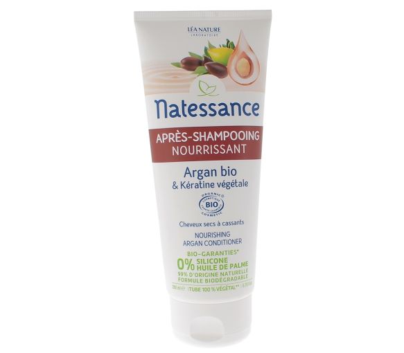 Après-shampooing Argan & kératine végétale Natessance - tube de 200 ml