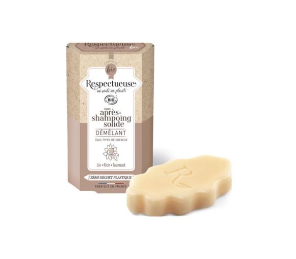 Après-shampooing solide démêlant bio Respectueuse - pain de 40g - image 1