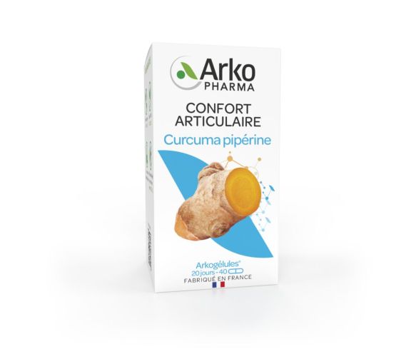 Arkogélules Curcuma pipérine confort articulaire bio Arkopharma - boîte de 40 gélules - image 1