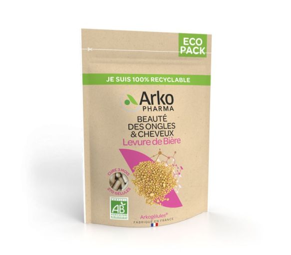 Arkogélules Levure de bière bio beauté des ongles et des cheveux Arkopharma - sachet de 270 gélules - image 1