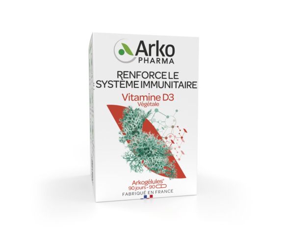Arkogélules Vitamine D3 végétale 2000 UI Arkopharma - boîte de 90 gélules - image 1