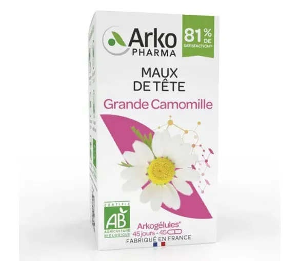 Arkogélules grande camomille maux de tête Arkopharma - boîte de 45 gélules - image 1