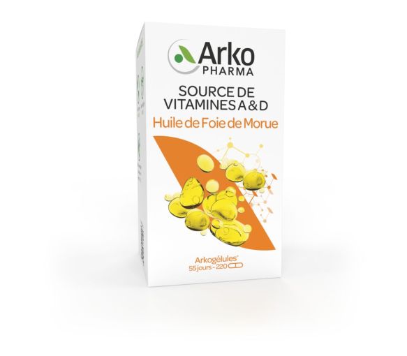 Arkogélules huile de foie de morue Arkopharma - boite de 220 capsules - image 1