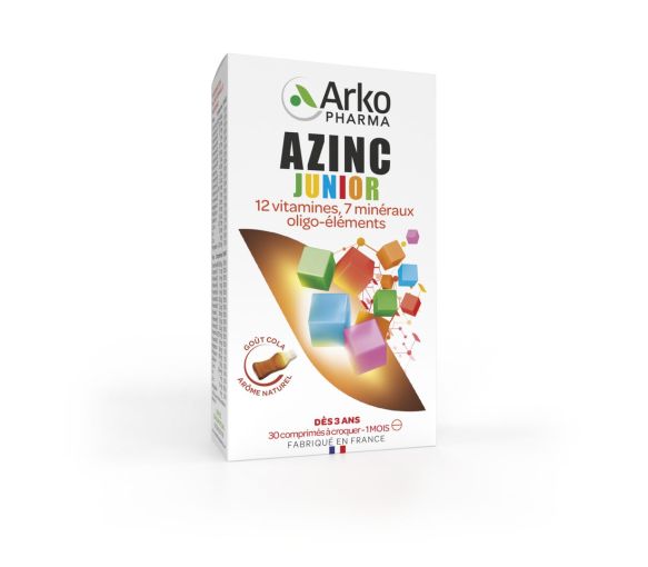 Azinc forme et vitalité junior goût cola Arkopharma - boîte de 30 comprimés - image 1