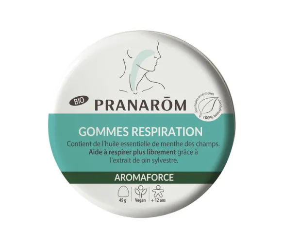 Aromaforce gommes respiration bio Pranarôm - boite de 45g
