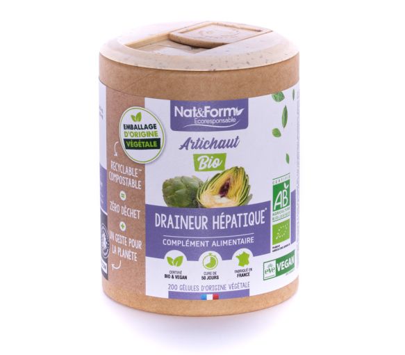Artichaut Bio Ecoresponsable Nat&Form - boite de 200 gélules - image 1