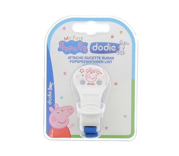 Attache sucette ruban Peppa Pig Dodie - 1 attache sucette