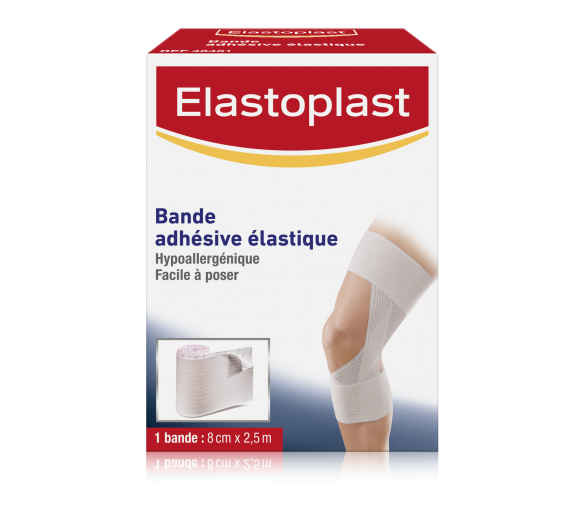 Bande adhésive élastique sport Elastoplast - bande de 8cm x 2,5 cm