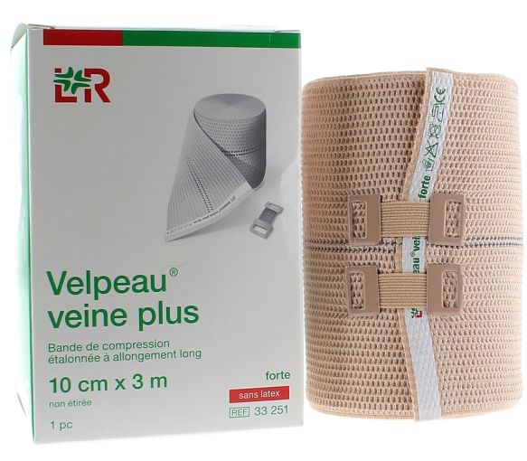 Bande de compression Velpeau veine plus contention forte 10cmx3m Lohmann & Rauscher - une bande
