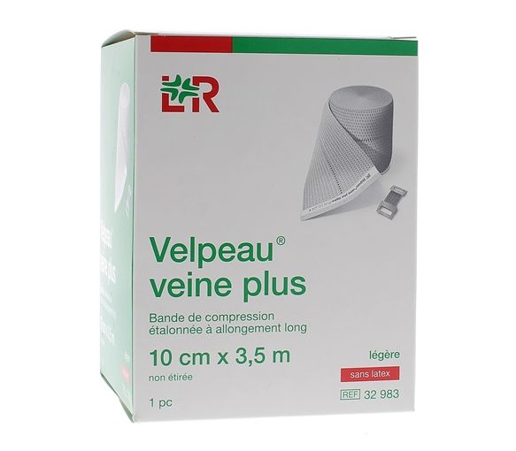 Bande de compression veine plus légère sans latex Velpeau - 1 bande de 10cm x 3,5m