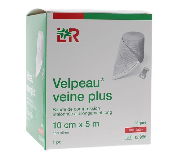 Bande de compression veine plus légère sans latex Velpeau - 1 bande de 10cmx5m