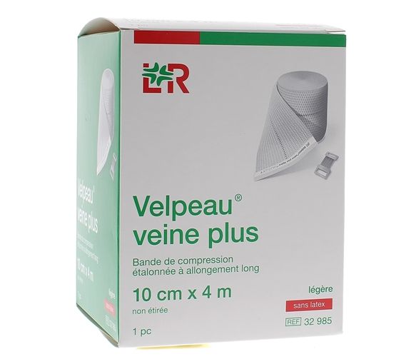 Bande de compression veine plus légère sans latex Velpeau - 1 bande de 10cmx4m