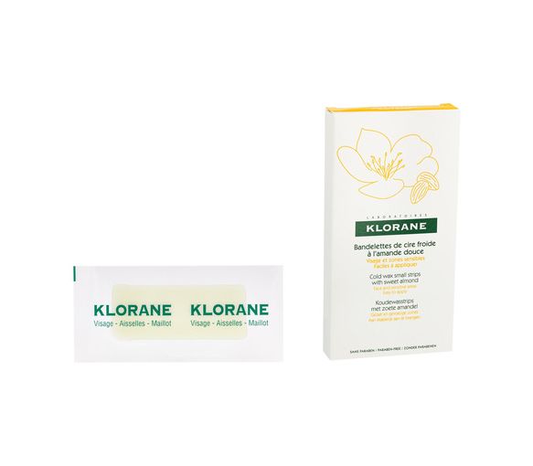 Bandelettes de cire froide à l'amande douce visage et zones sensibles Klorane - 6 doubles bandelettes - image 1