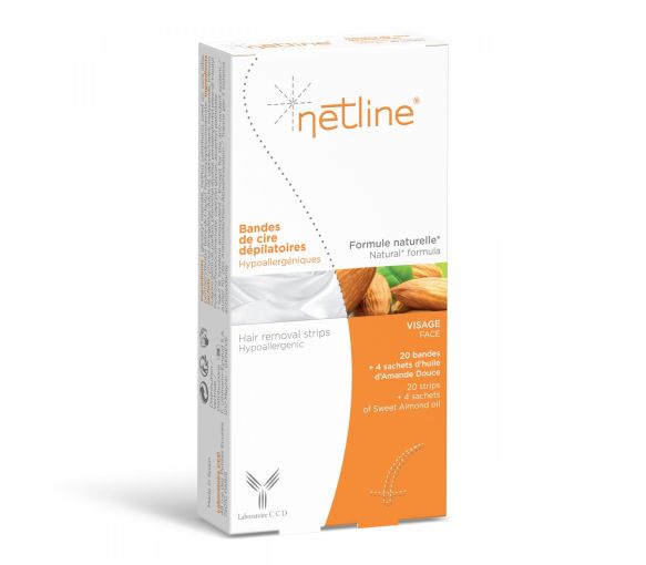 Bandes de cire dépilatoires visage Netline - boîte de 20 bandes - image 1