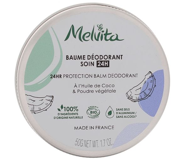Baume déodorant soin 24h bio Melvita - pot de 50 g - image 1