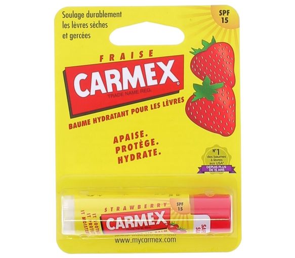 Baume lèvres Hydratant goût fraise SPF15 Carmex - 1 tube de 4,25g