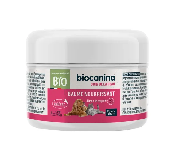 Baume nourrissant chiens chats Biocanina - pot de 50g