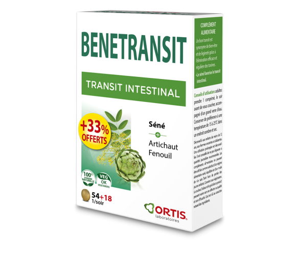 Bénétransit Transit intestinal Ortis - boîte de 54 comprimés + 18 comprimés offerts