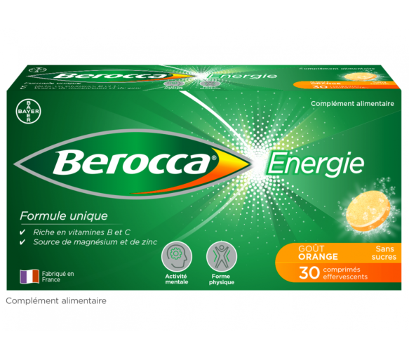 Berocca Energie Orange Vitamine B et C, magnésium et Zinc 30 comprimés effervescents - image 1