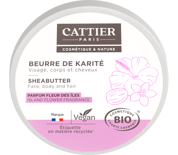 Beurre de Karité parfum fleurs des îles bio Cattier - pot 100 g - image 1