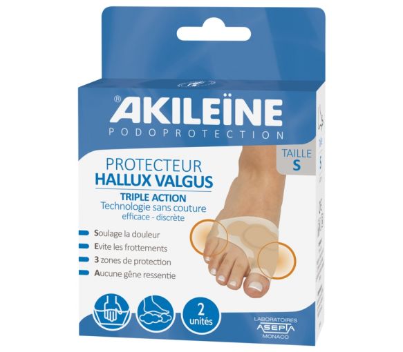 Podoprotection Protecteur Hallux Valgus triple action taille S Akileïne - boîte de 2 unités - image 1