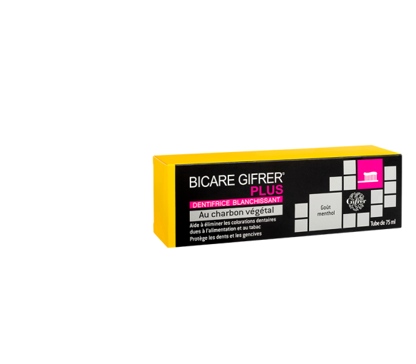 Bicare Gifrer Plus Dentifrice blanchissant au charbon végétal - tube de 75 ml