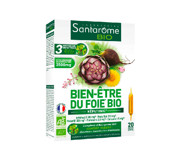 Bien-être du foie hépatonic Bio Santarome - boite de 20 ampoules