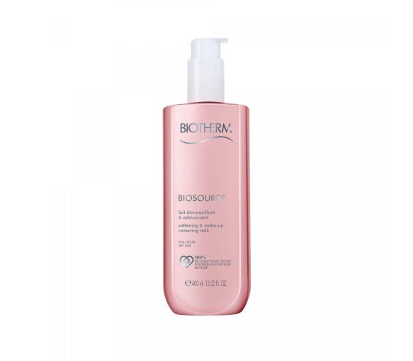 Biosource Lait démaquillant adoucissant Biotherm - flacon pompe de 400ml