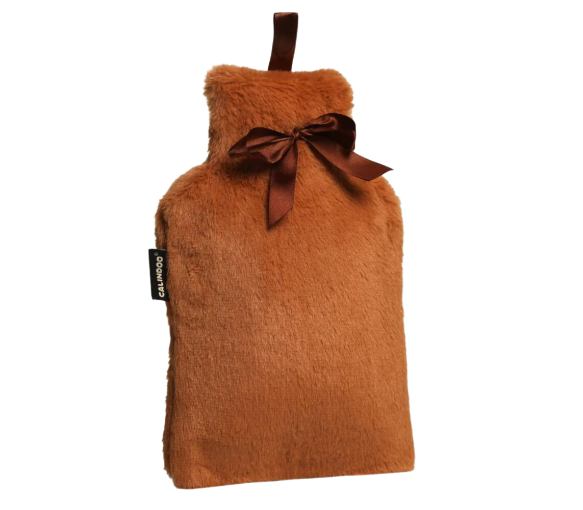 Bouillotte à eau avec housse marron Calindoo - bouillotte de 2L