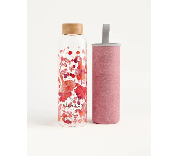 Bouteille en verre Waterdrop - bouteille transparente relax de 600 ml