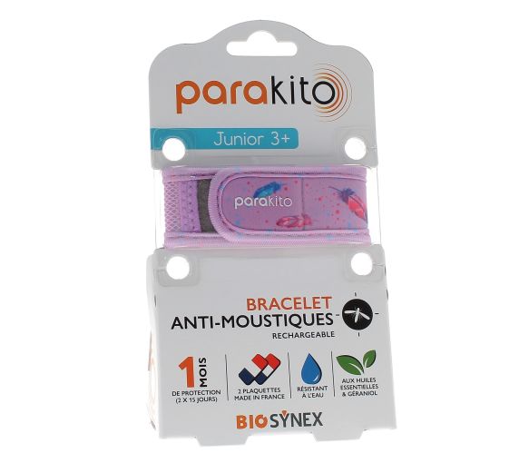 Bracelet anti-moustique rechargeable junior Para'kito - 1 bracelet + 2 recharges - image 1