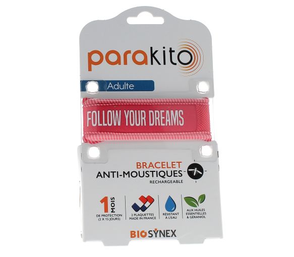 Bracelet anti-moustiques Follow your dreams Parakito - 1 bracelet + 2 recharges