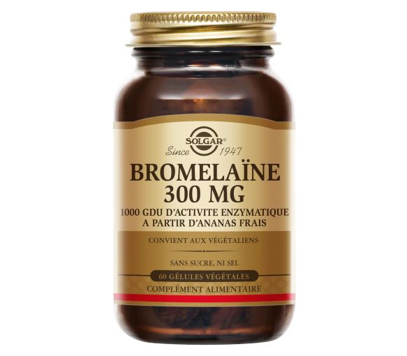 Bromélaïne 300 mg Solgar - pot de 60 gélules - image 1