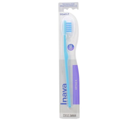 Brosse à dents Souple 20/100 Ortho-X Inava - couleur bleu
