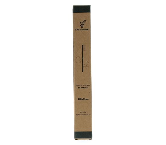 Brosse à dents adulte en bambou médium Cap Bambou - une brosse à dents