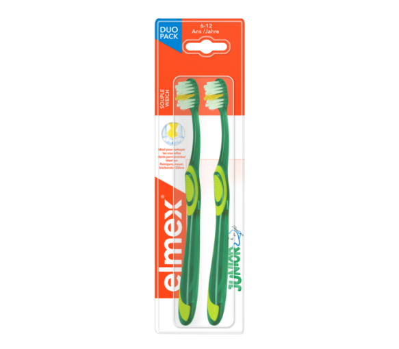 Brosse à dents souple Junior 6-12 ans Elmex - 2 brosses à dents