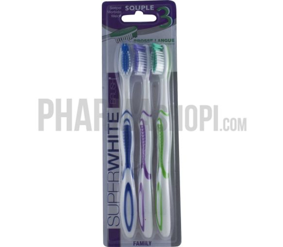 Brosse à dents souple Superwhite - 3 brosses à dents