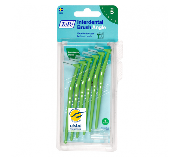 Brossettes interdentaires angle vert taille 5 (0,8mm) TePe - 6 brossettes - image 1