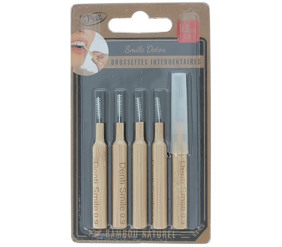 Brossettes interdentaires Bambou Naturel Smile Détox 0,9 mm Denti'Smile - 5 pièces