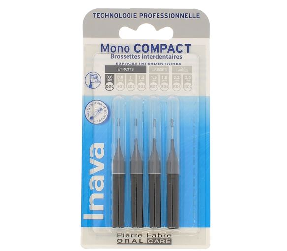 Brossettes interdentaires Mono compact 0.6 mm ISO0 Inava - 4 brossettes interdentaires