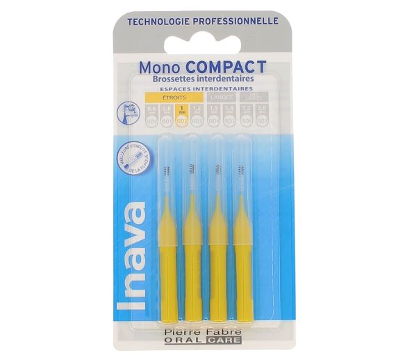 Brossettes interdentaires Mono compact 1 mm ISO2 Inava - 4 brossettes interdentaires