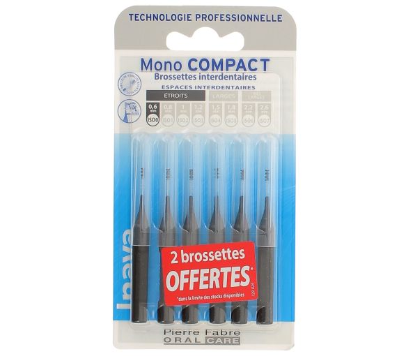 Brossettes interdentaires Monocompact étroits 0,6 mm Inava - 6 Brossettes (4 + 2 offertes)