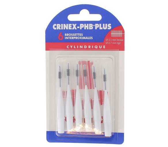 Brossettes interdentaires cylindrique phb plus Crinex - 6 brossettes