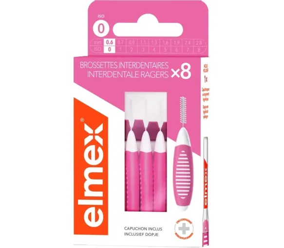 Brossettes interdentaires rose taille 0 (0,6mm) Elmex - boite de 8 brossettes - image 1