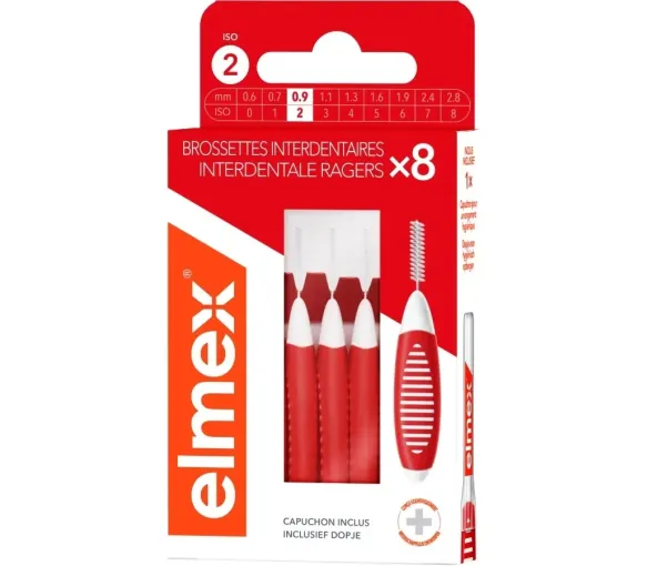 Brossettes interdentaires rouge taille 2 (0,9mm) Elmex - boite de 8 brossettes - image 1